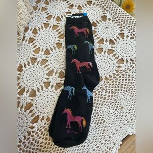 Retro Horses Black Medium Socks. Brand New with Tags!